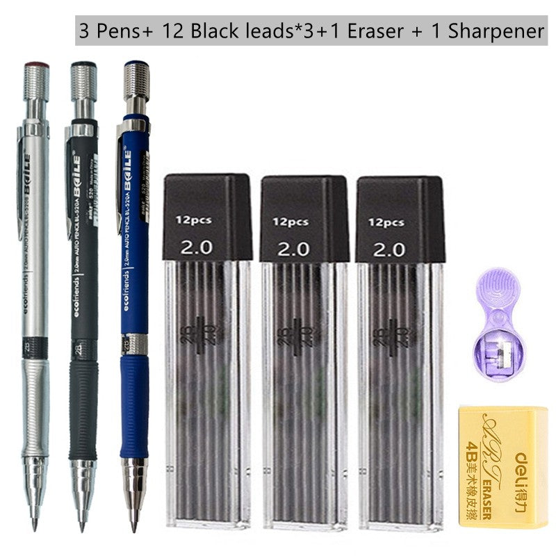 Kit Lapiseira 0.2mm Com Borracha