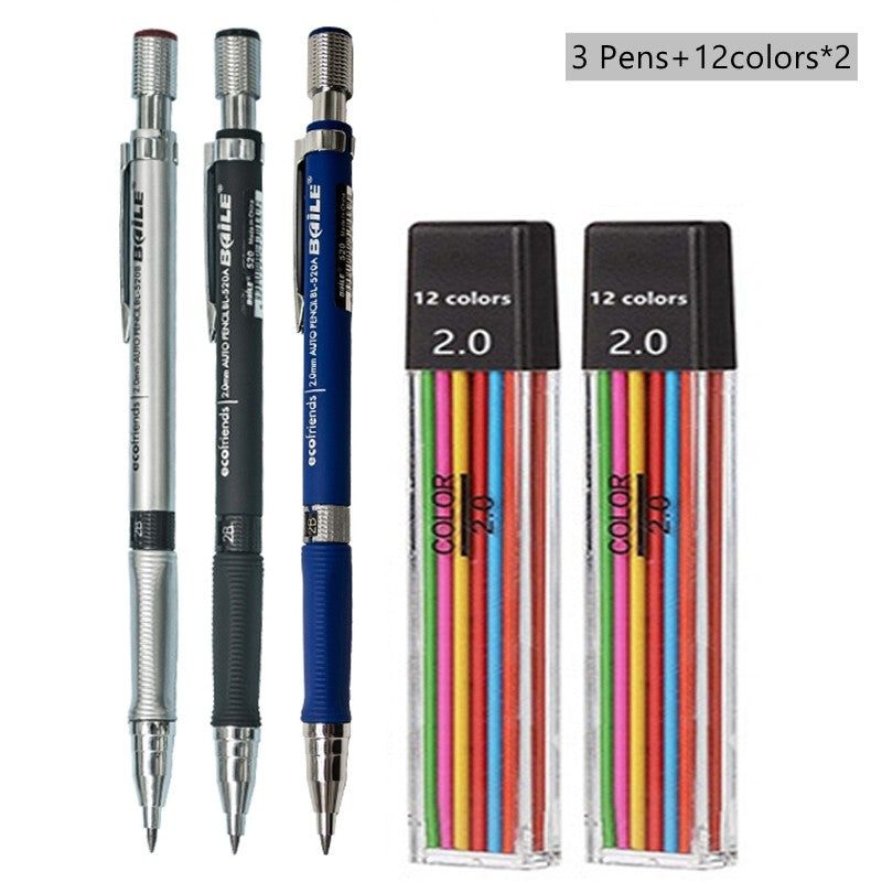 Kit Lapiseira 0.2mm Com Borracha