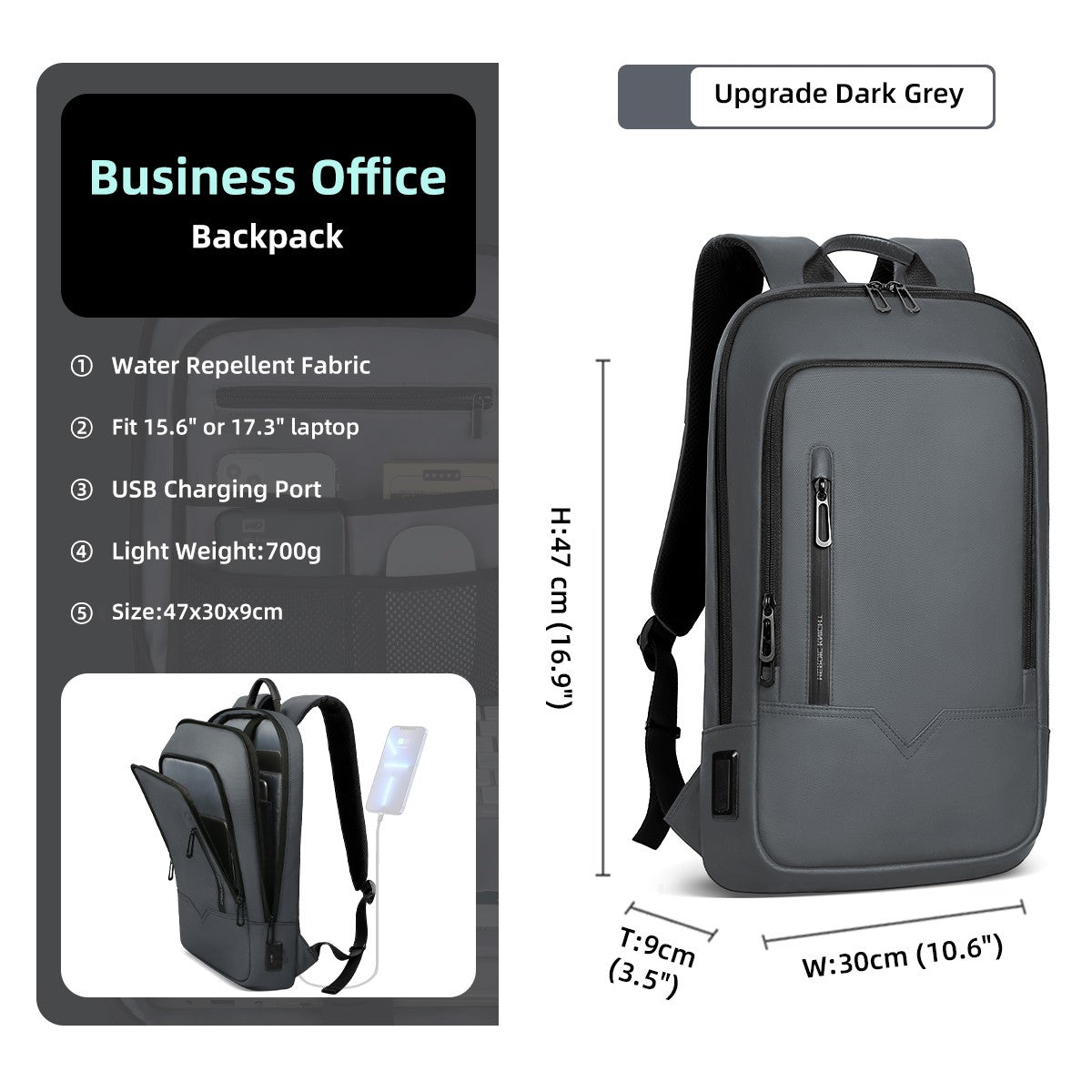 Mochila Executiva Impermeável Com Porta USB