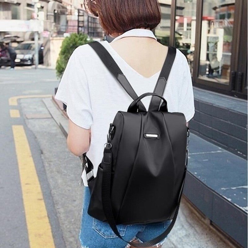 Mochila Feminina Casual Com Bolsos E Zíper