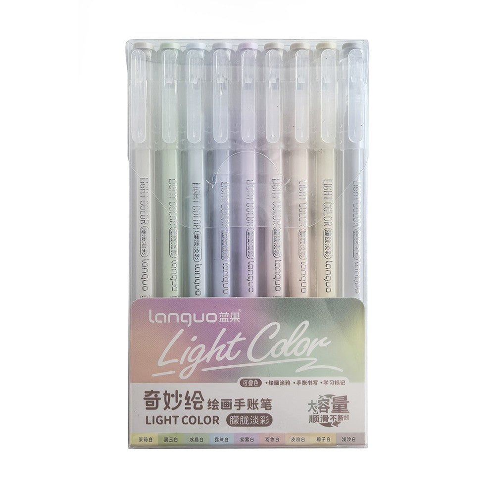 Kit Canetas Gel Coloridas Com 9 Cores