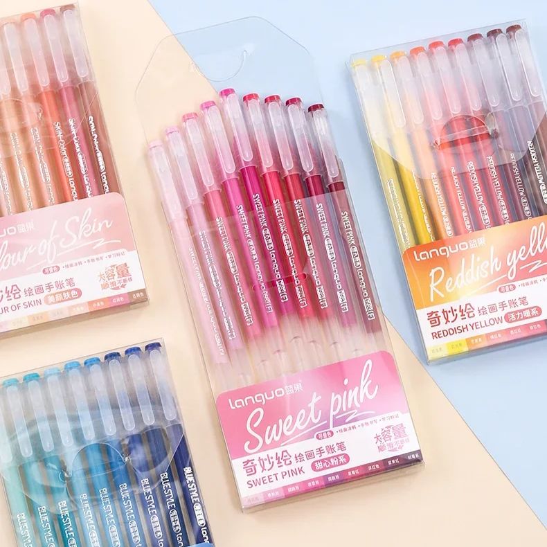 Kit Canetas Gel Coloridas Com 9 Cores