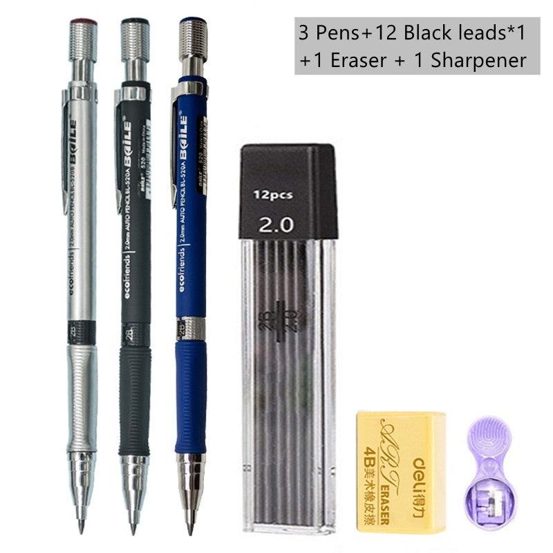Kit Lapiseira 0.2mm Com Borracha