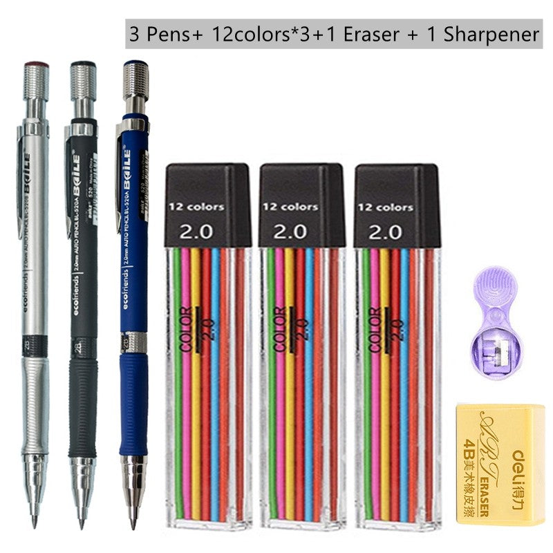 Kit Lapiseira 0.2mm Com Borracha