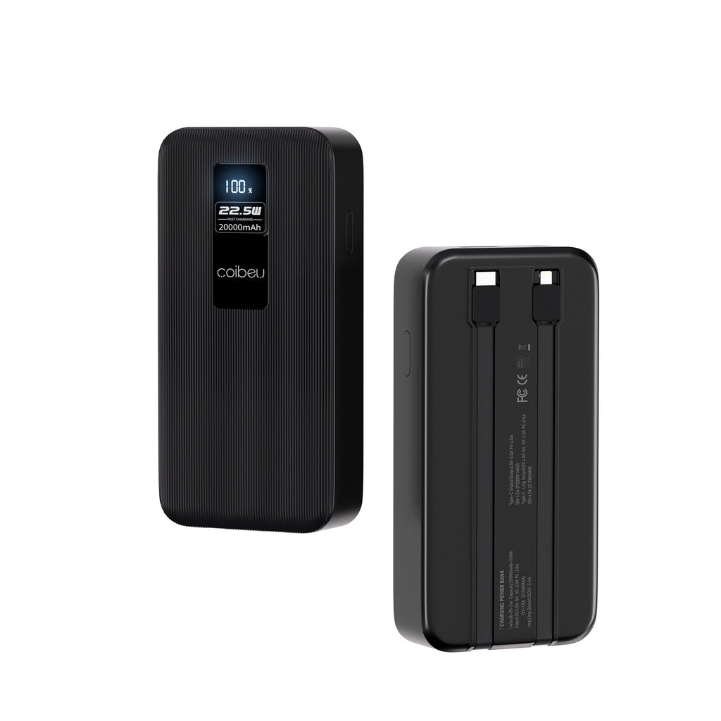 Power Bank Portátil Com Cabos Embutidos E Visor Digital