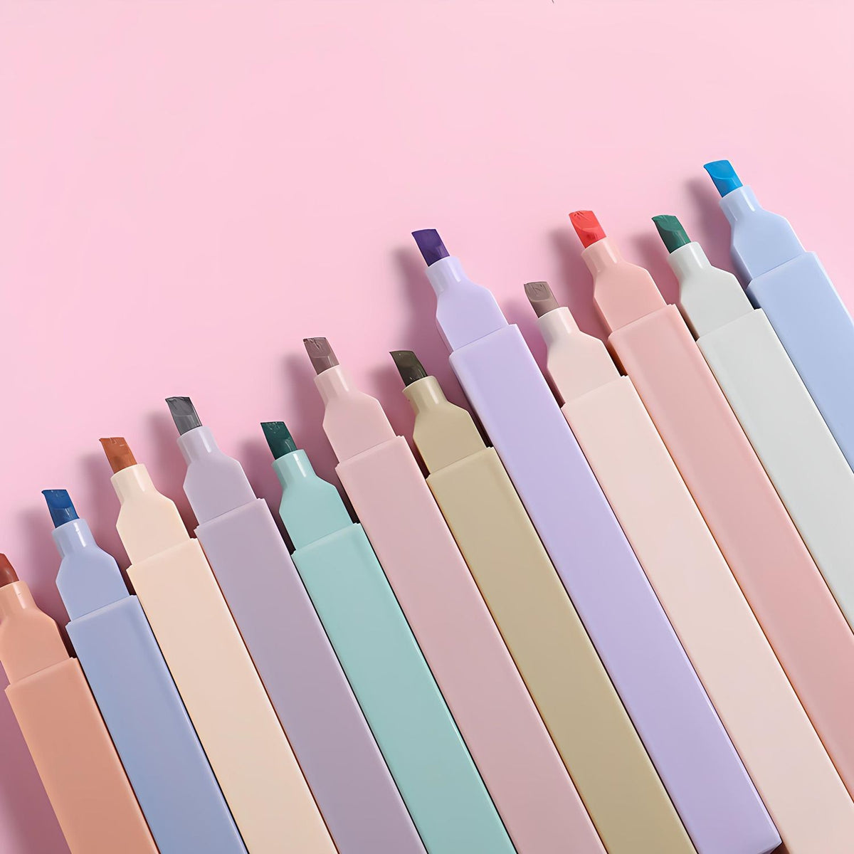 Kit Marca Texto Pastel Com 12 Cores