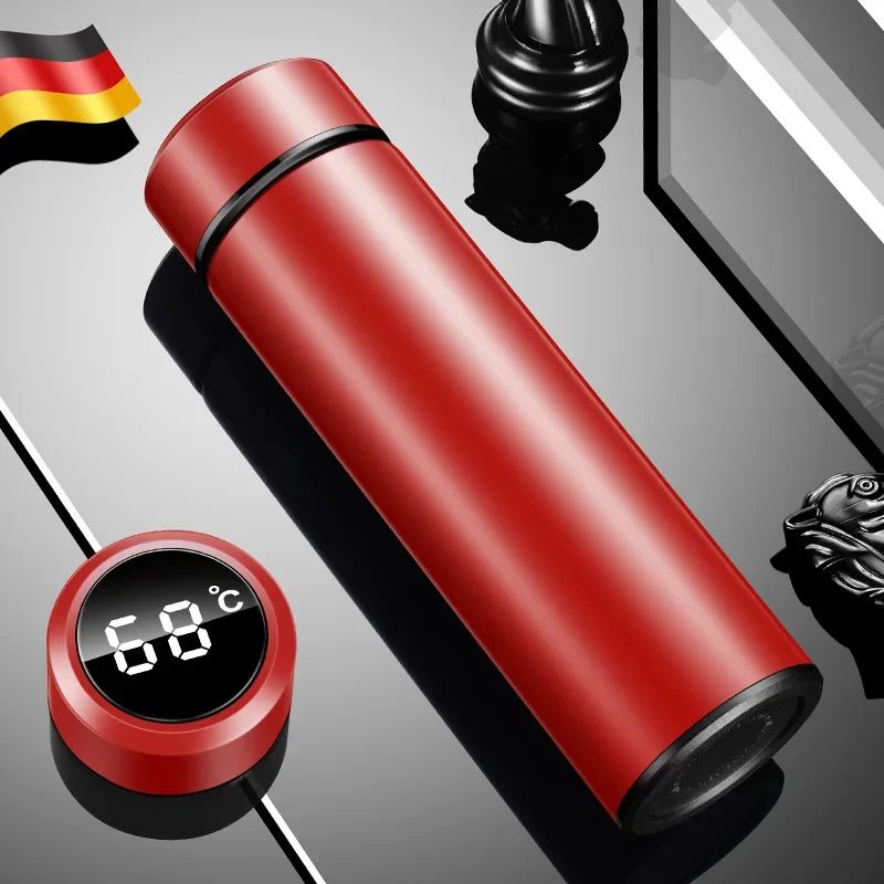 Garrafa Térmica Em Aço Inoxidável Com Display De Temperatura
