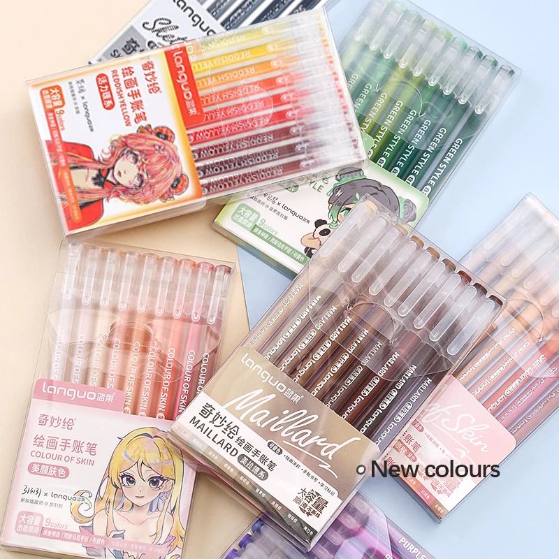 Kit Canetas Gel Coloridas Com 9 Cores