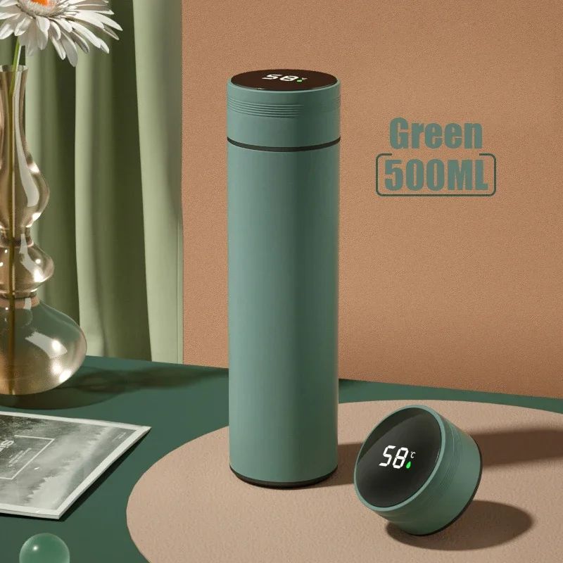 Garrafa Térmica Em Aço Inoxidável Com Display De Temperatura