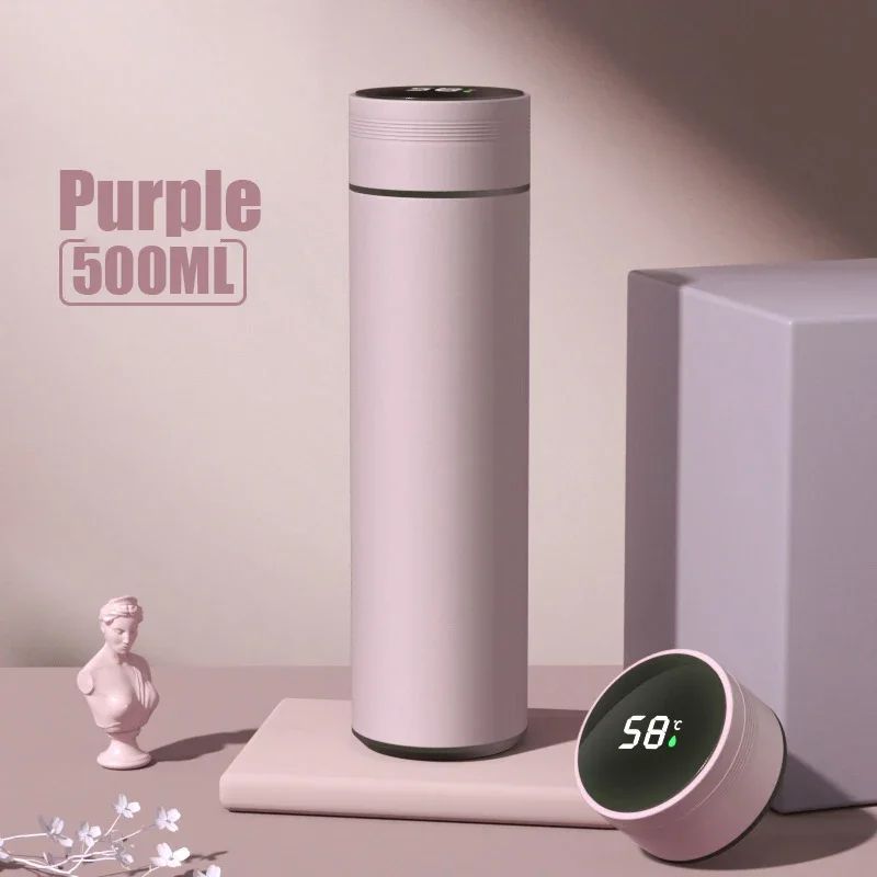 Garrafa Térmica Em Aço Inoxidável Com Display De Temperatura