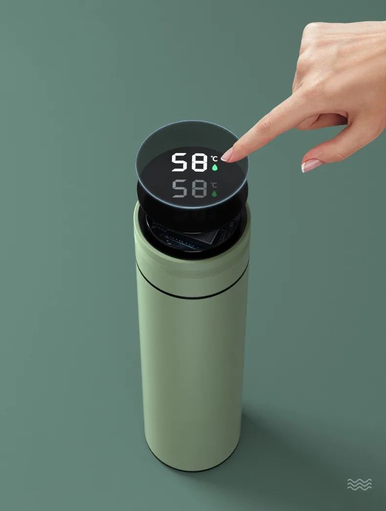 Garrafa Térmica Em Aço Inoxidável Com Display De Temperatura