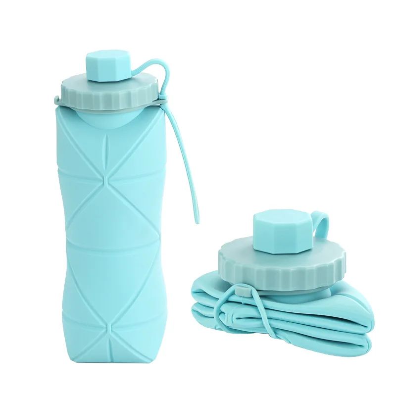 Garrafa Dobrável De Silicone 600ml