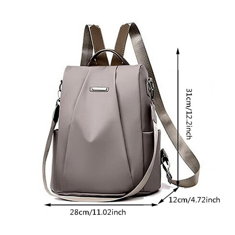 Mochila Feminina Casual Com Bolsos E Zíper