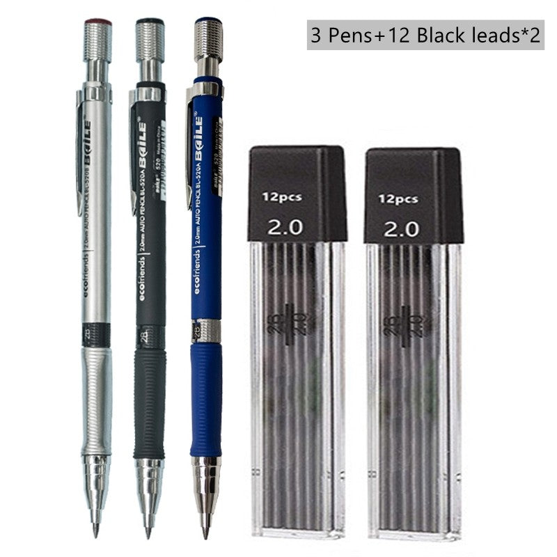 Kit Lapiseira 0.2mm Com Borracha