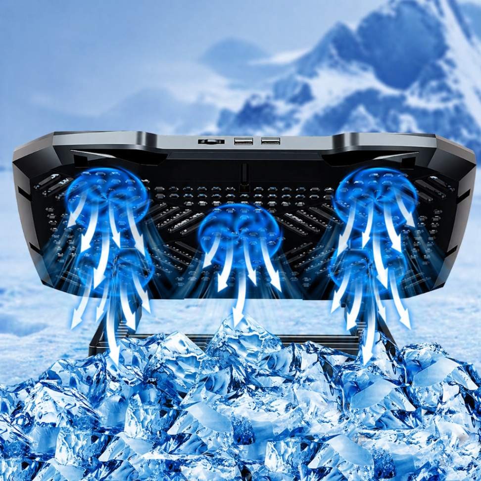Base Cooler Para Notebook Com 5 Ventoinhas Ajustável