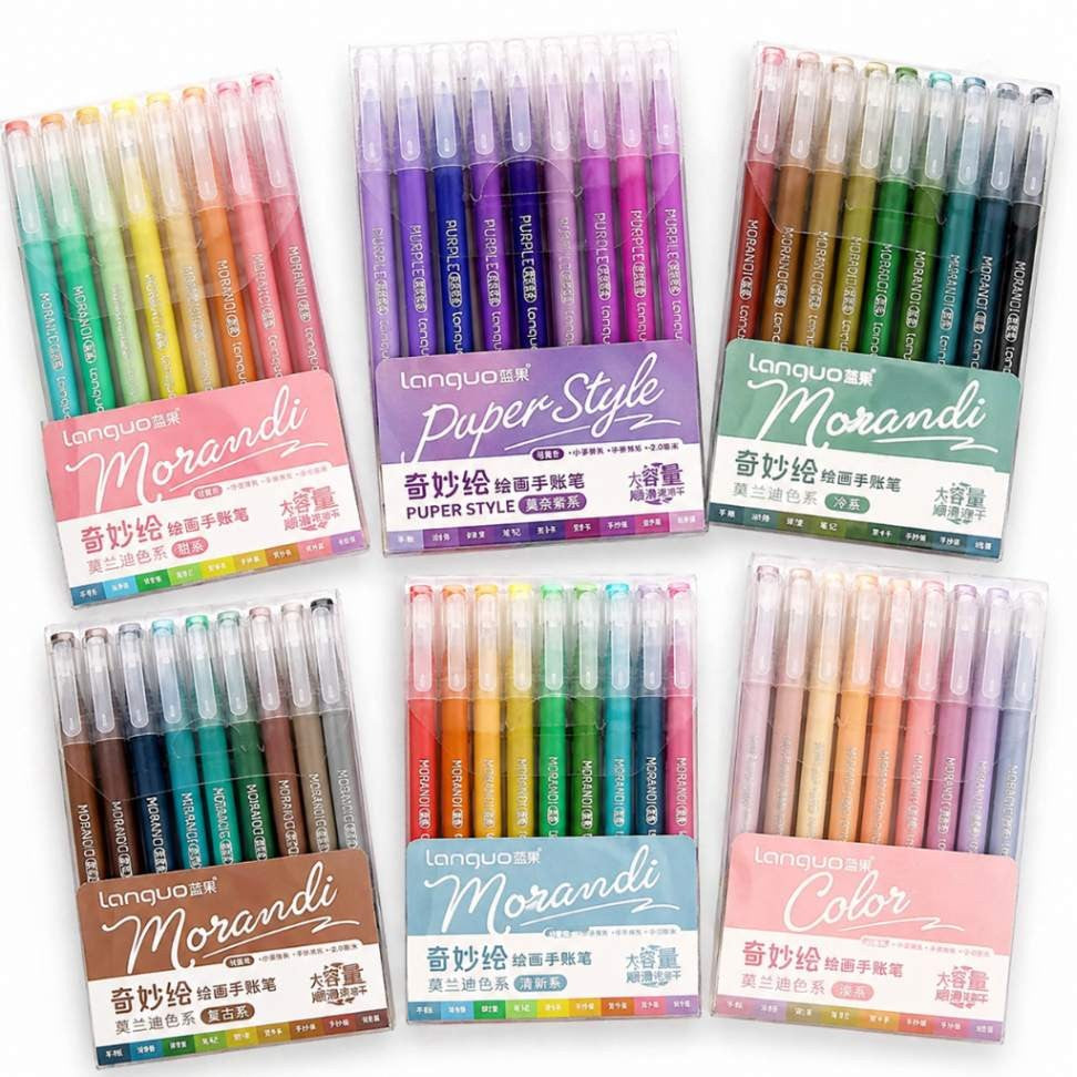 Kit Canetas Gel Coloridas Com 9 Cores
