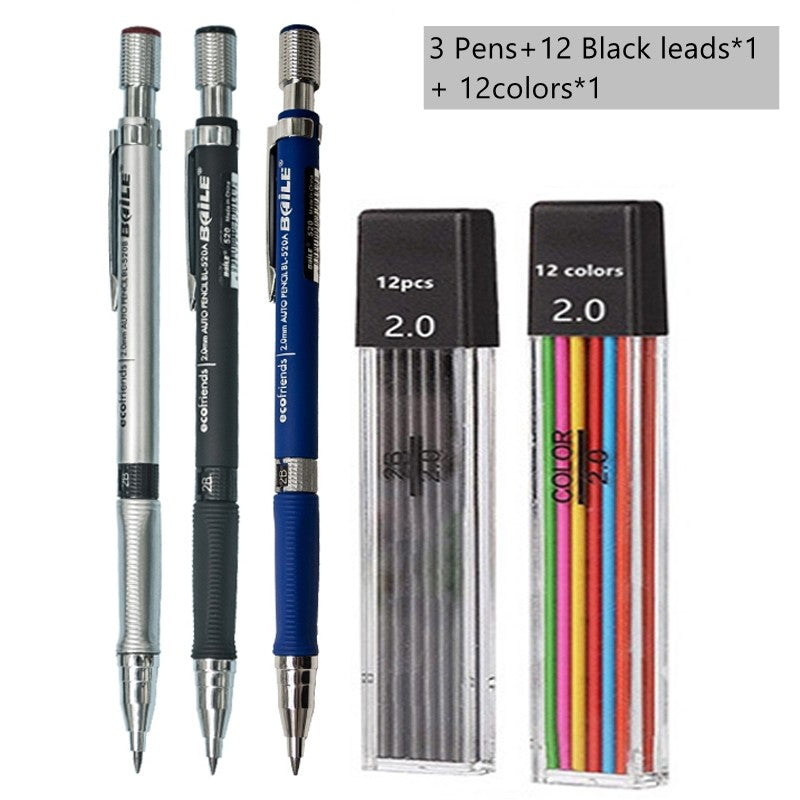 Kit Lapiseira 0.2mm Com Borracha