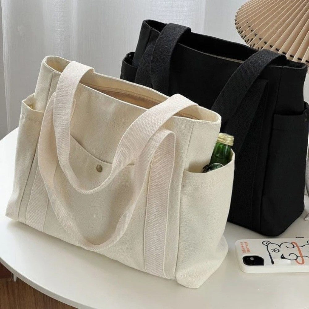 Bolsa De Ombro Grande Em Tecido Oxford